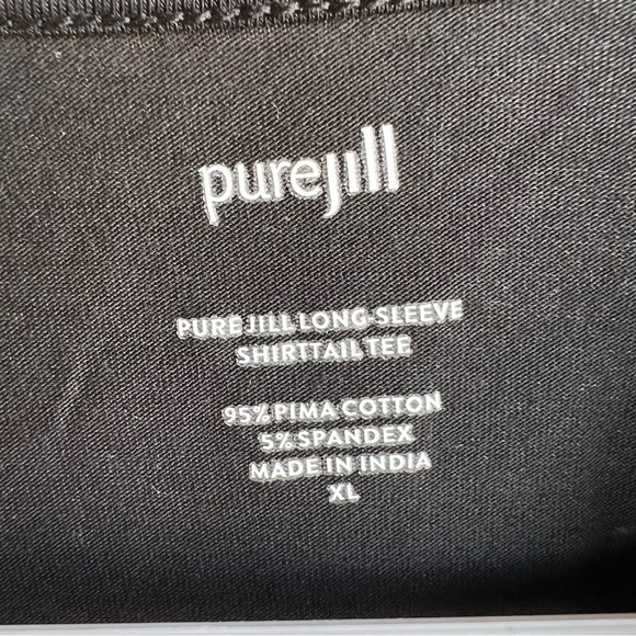 Pure Jill Long Sleeve Shirttail Tee - Size XL - Pima Cotton Casual Modest - Picture 3 of 4